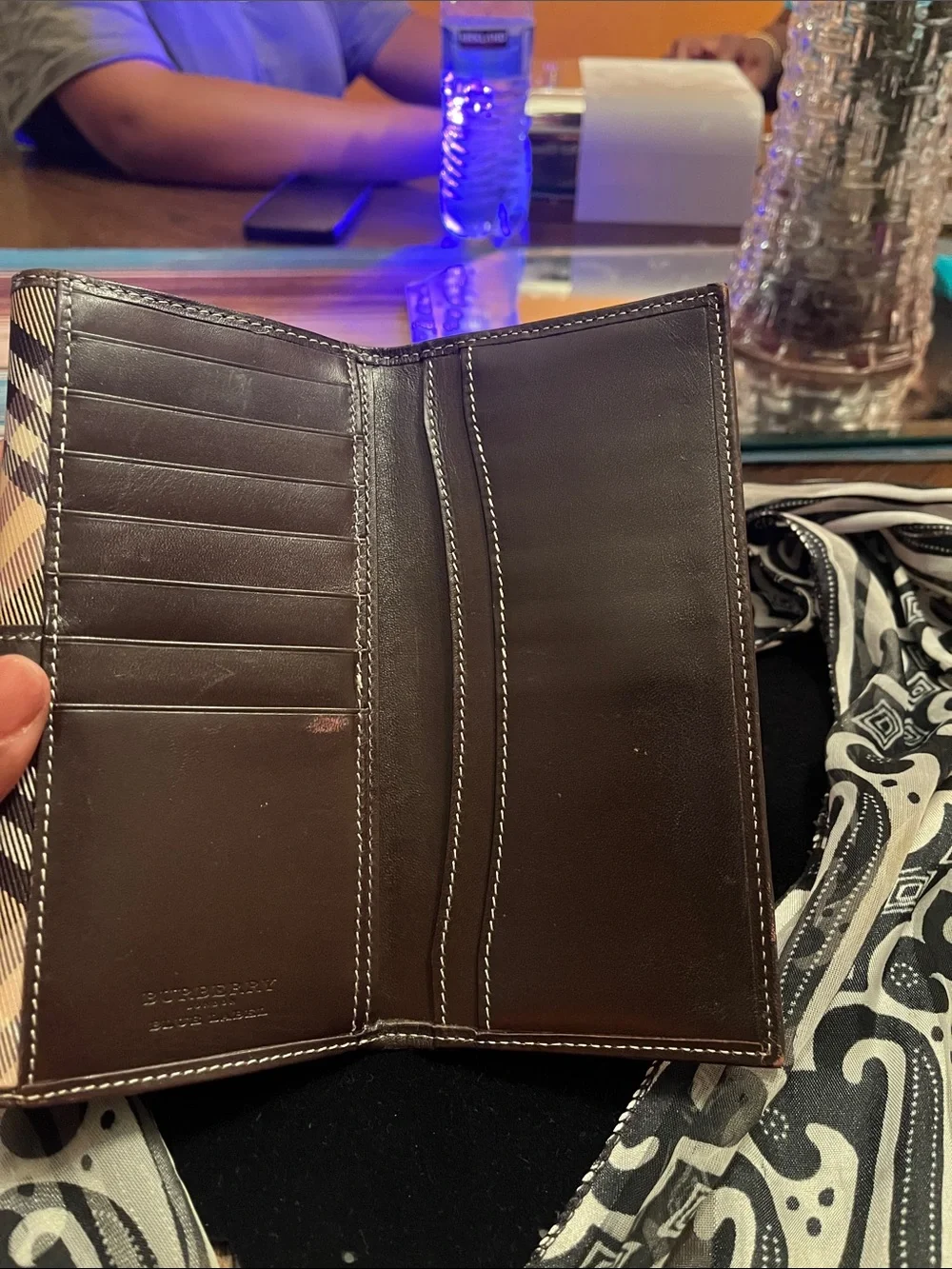 Burberry Blue Label Long Wallet Beige Plaid Signature Check
